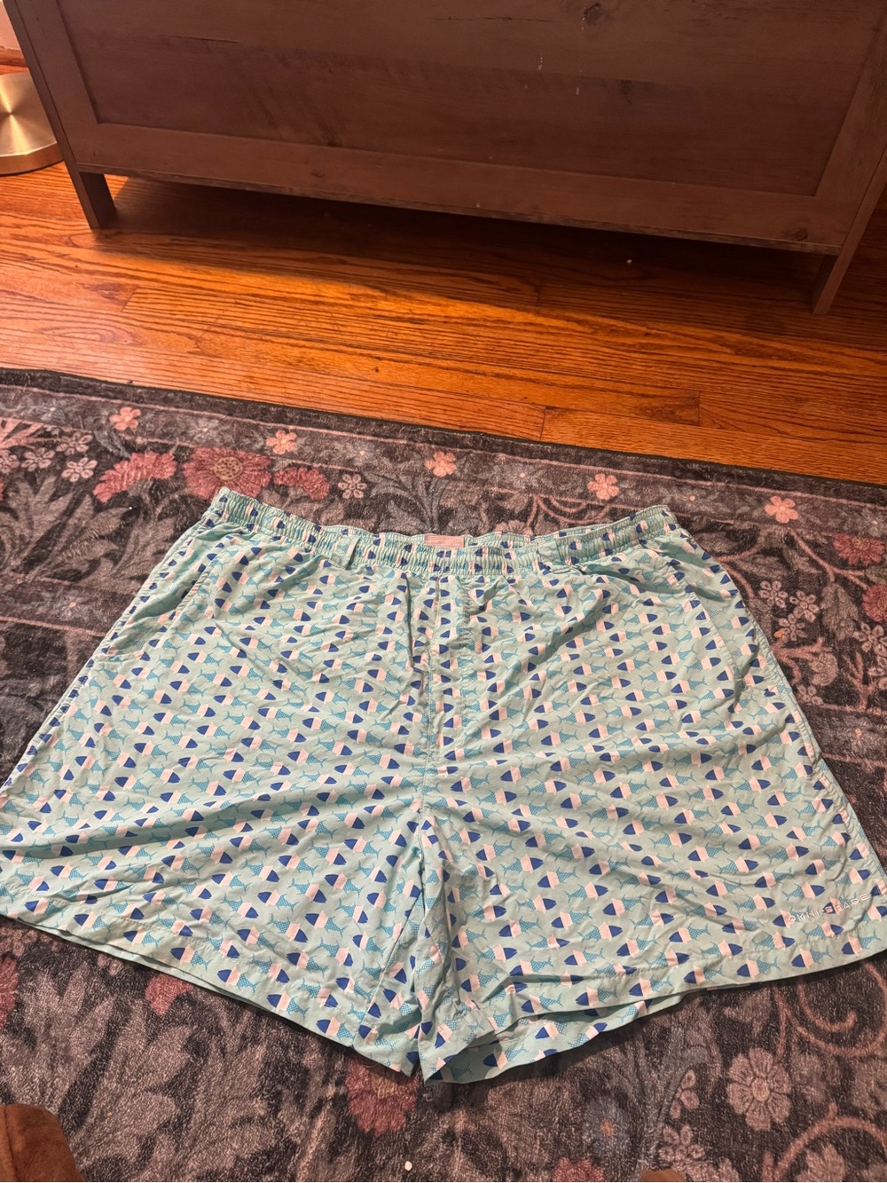 Men’s Columbia PFG XXL Omni-Shade Swim Trunks Fish Geometric Print